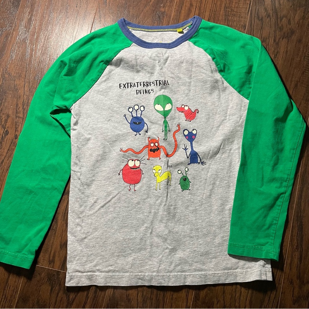 Mini Boden Extraterrestrial Beings Long Sleeve Shirt